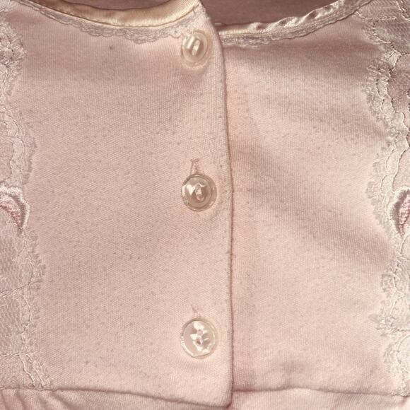 Miss Elaine Intimates Pink Nightgown M Cotton Blend Lace Embroidered Cottagecore - Picture 9 of 11